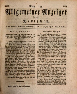 Allgemeiner Anzeiger der Deutschen Mittwoch 30. August 1826