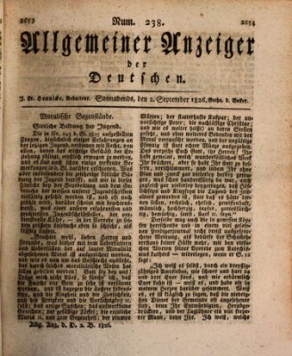Allgemeiner Anzeiger der Deutschen Samstag 2. September 1826