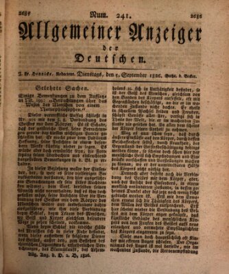 Allgemeiner Anzeiger der Deutschen Dienstag 5. September 1826