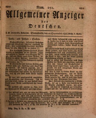 Allgemeiner Anzeiger der Deutschen Samstag 16. September 1826