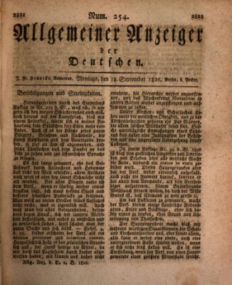 Allgemeiner Anzeiger der Deutschen Montag 18. September 1826