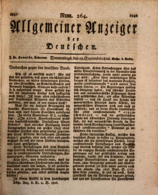 Allgemeiner Anzeiger der Deutschen Donnerstag 28. September 1826