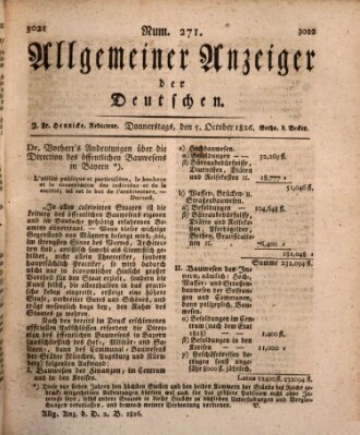 Allgemeiner Anzeiger der Deutschen Donnerstag 5. Oktober 1826