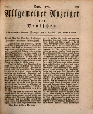 Allgemeiner Anzeiger der Deutschen Freitag 6. Oktober 1826