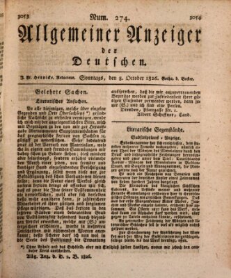 Allgemeiner Anzeiger der Deutschen Sonntag 8. Oktober 1826