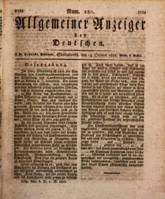 Allgemeiner Anzeiger der Deutschen Samstag 14. Oktober 1826