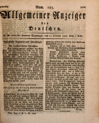 Allgemeiner Anzeiger der Deutschen Dienstag 17. Oktober 1826