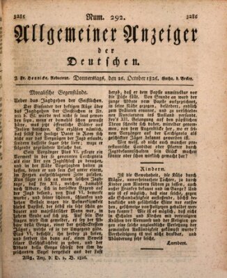 Allgemeiner Anzeiger der Deutschen Donnerstag 26. Oktober 1826