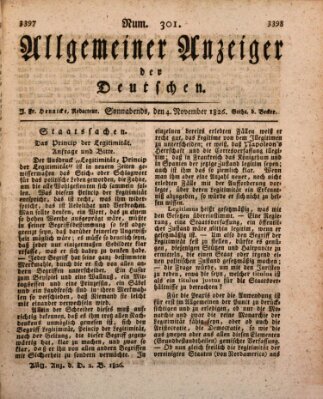 Allgemeiner Anzeiger der Deutschen Samstag 4. November 1826