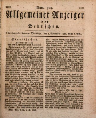 Allgemeiner Anzeiger der Deutschen Dienstag 7. November 1826