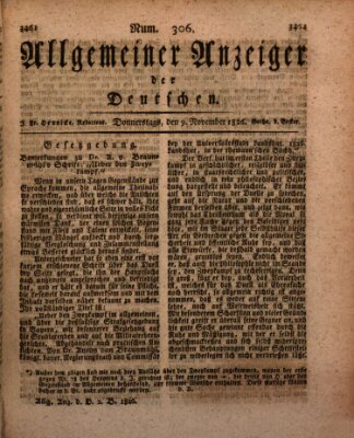 Allgemeiner Anzeiger der Deutschen Donnerstag 9. November 1826