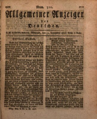 Allgemeiner Anzeiger der Deutschen Montag 13. November 1826