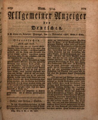 Allgemeiner Anzeiger der Deutschen Freitag 17. November 1826