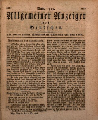 Allgemeiner Anzeiger der Deutschen Samstag 18. November 1826