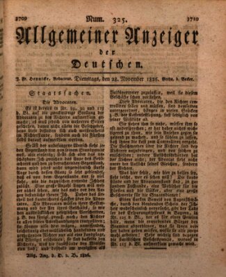 Allgemeiner Anzeiger der Deutschen Dienstag 28. November 1826