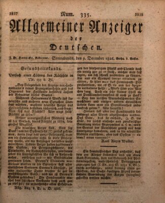 Allgemeiner Anzeiger der Deutschen Samstag 9. Dezember 1826