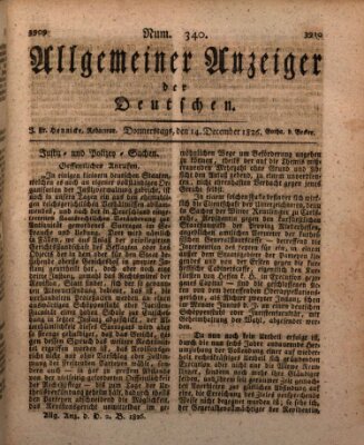 Allgemeiner Anzeiger der Deutschen Donnerstag 14. Dezember 1826