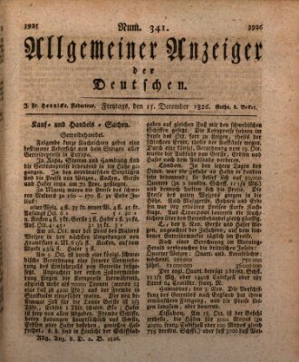 Allgemeiner Anzeiger der Deutschen Freitag 15. Dezember 1826