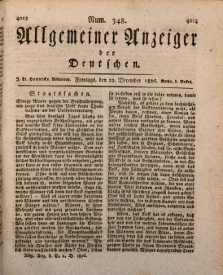 Allgemeiner Anzeiger der Deutschen Freitag 22. Dezember 1826