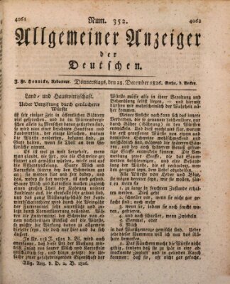 Allgemeiner Anzeiger der Deutschen Donnerstag 28. Dezember 1826