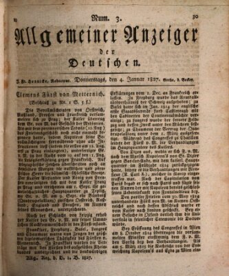 Allgemeiner Anzeiger der Deutschen Donnerstag 4. Januar 1827