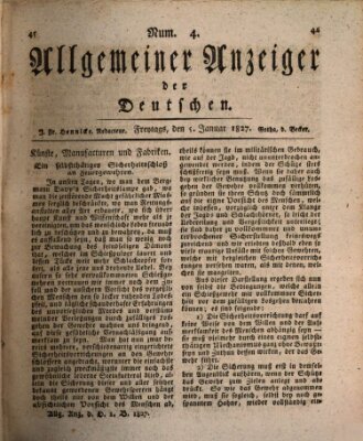 Allgemeiner Anzeiger der Deutschen Freitag 5. Januar 1827