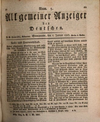 Allgemeiner Anzeiger der Deutschen Samstag 6. Januar 1827