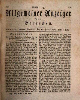 Allgemeiner Anzeiger der Deutschen Dienstag 16. Januar 1827