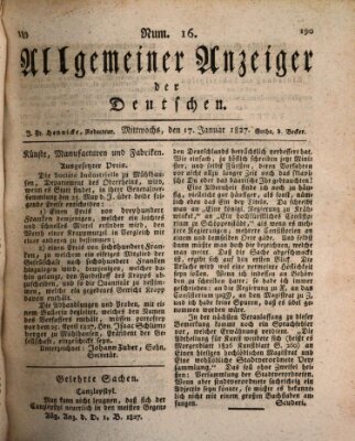 Allgemeiner Anzeiger der Deutschen Mittwoch 17. Januar 1827