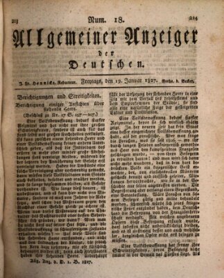 Allgemeiner Anzeiger der Deutschen Freitag 19. Januar 1827