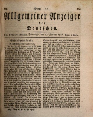 Allgemeiner Anzeiger der Deutschen Dienstag 23. Januar 1827