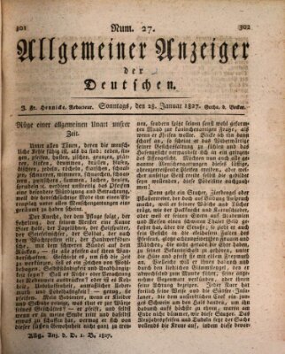 Allgemeiner Anzeiger der Deutschen Sonntag 28. Januar 1827