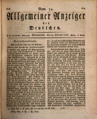 Allgemeiner Anzeiger der Deutschen Samstag 24. Februar 1827