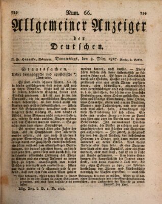 Allgemeiner Anzeiger der Deutschen Donnerstag 8. März 1827