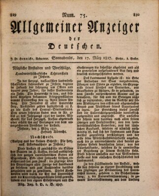 Allgemeiner Anzeiger der Deutschen Samstag 17. März 1827