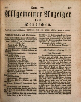 Allgemeiner Anzeiger der Deutschen Montag 19. März 1827