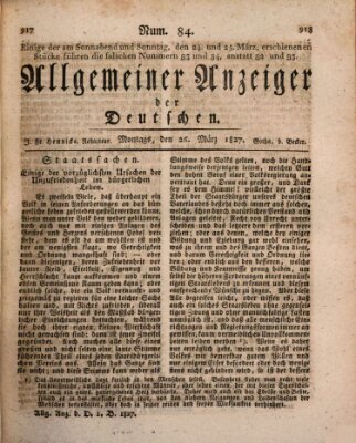 Allgemeiner Anzeiger der Deutschen Montag 26. März 1827