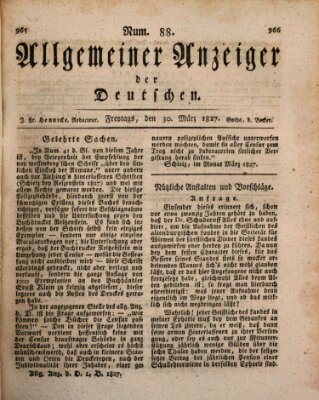 Allgemeiner Anzeiger der Deutschen Freitag 30. März 1827