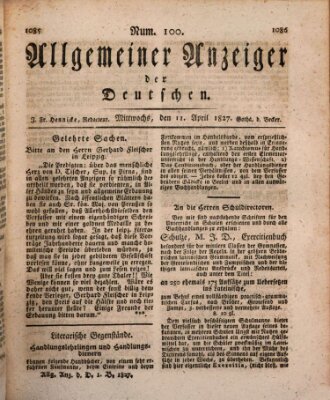 Allgemeiner Anzeiger der Deutschen Mittwoch 11. April 1827