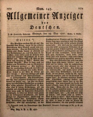 Allgemeiner Anzeiger der Deutschen Montag 28. Mai 1827