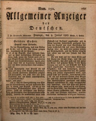 Allgemeiner Anzeiger der Deutschen Freitag 8. Juni 1827