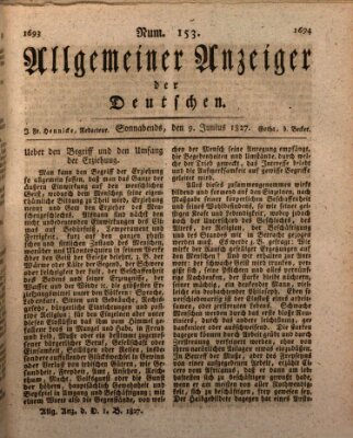 Allgemeiner Anzeiger der Deutschen Samstag 9. Juni 1827