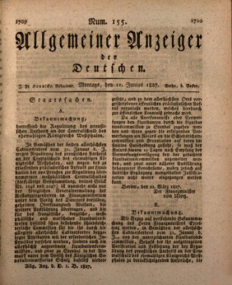 Allgemeiner Anzeiger der Deutschen Montag 11. Juni 1827