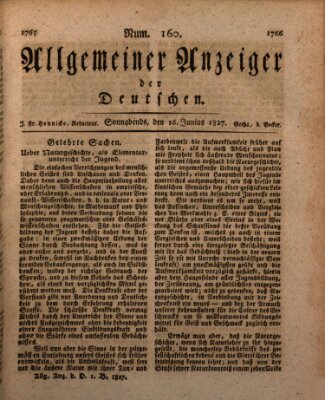 Allgemeiner Anzeiger der Deutschen Samstag 16. Juni 1827