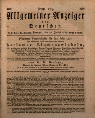 Allgemeiner Anzeiger der Deutschen Freitag 29. Juni 1827