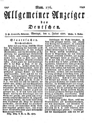 Allgemeiner Anzeiger der Deutschen Montag 2. Juli 1827