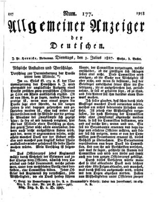 Allgemeiner Anzeiger der Deutschen Dienstag 3. Juli 1827