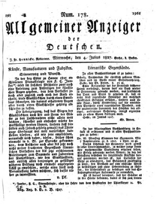 Allgemeiner Anzeiger der Deutschen Mittwoch 4. Juli 1827