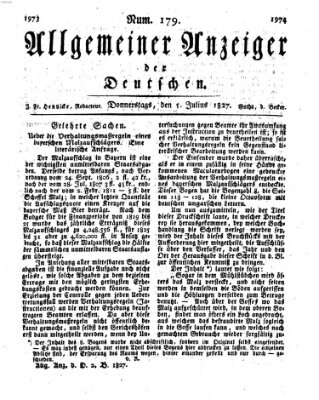 Allgemeiner Anzeiger der Deutschen Donnerstag 5. Juli 1827