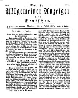 Allgemeiner Anzeiger der Deutschen Montag 9. Juli 1827